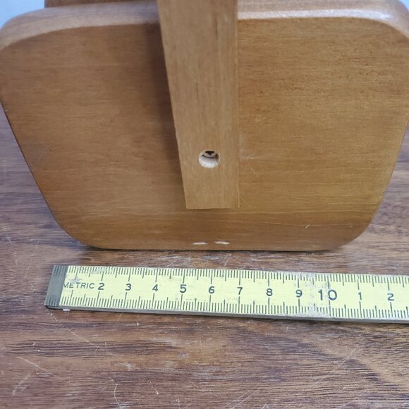 Vintage Wooden Coaster Set with Holder – 6 Cork-Insert Coasters, Mid-Century Rus - Picture 4 of 10